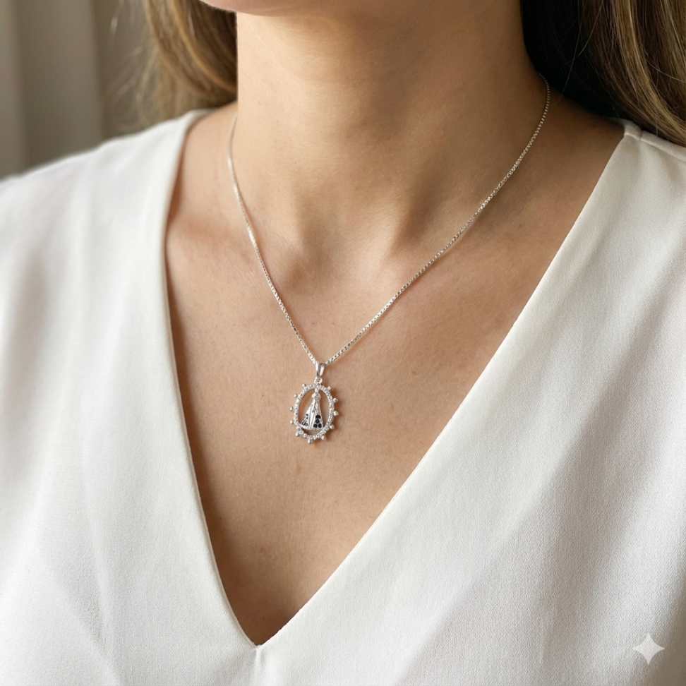 Pingente Nossa Senhora cravejado - #2