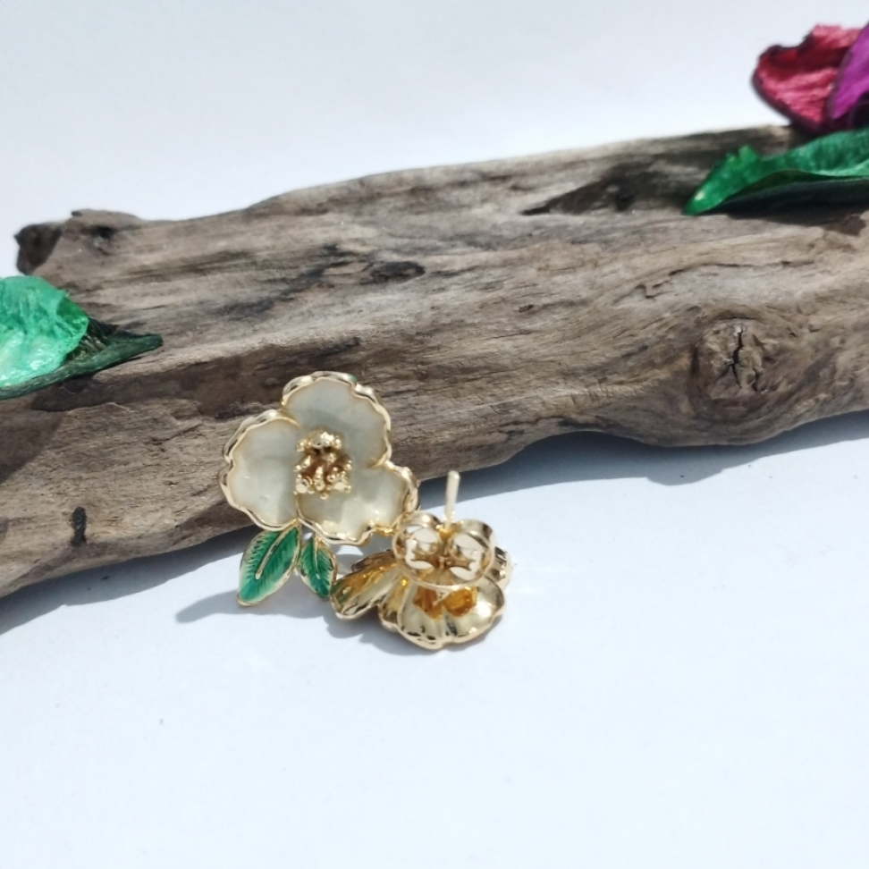 Flor esmaltada rosa clara - #3