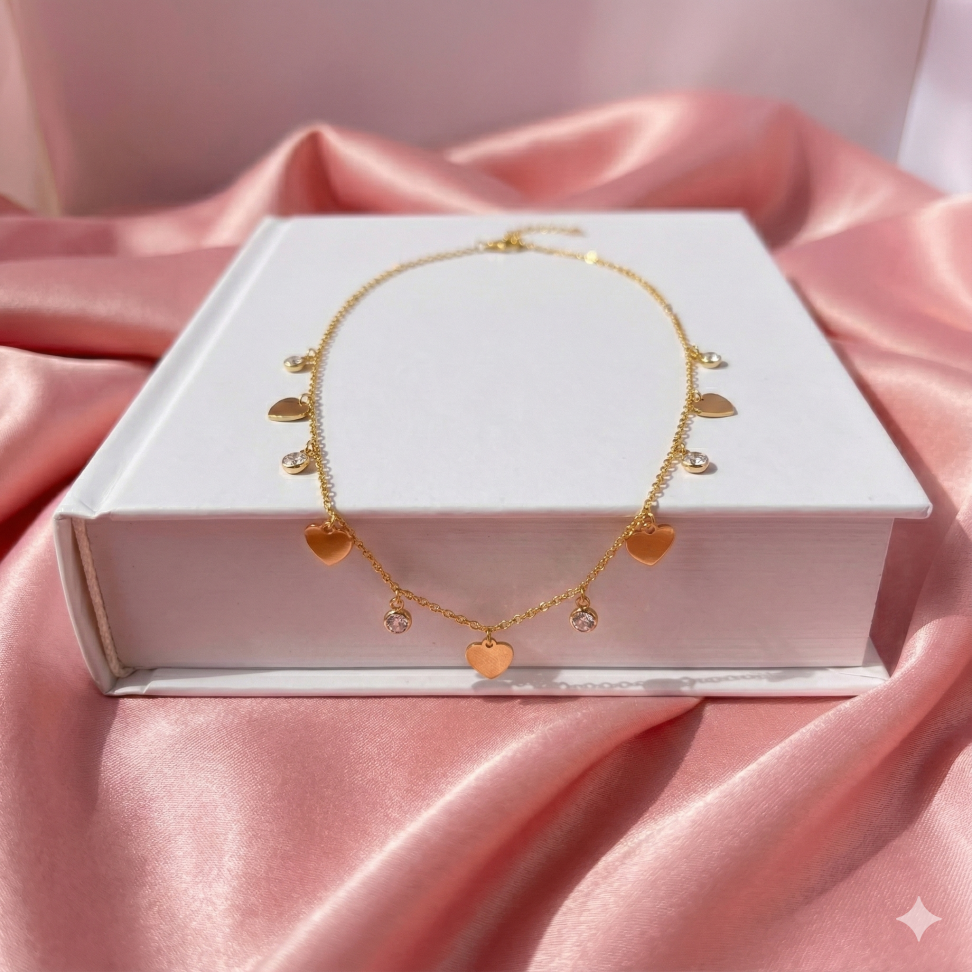 Chocker coração e zircônia - #1