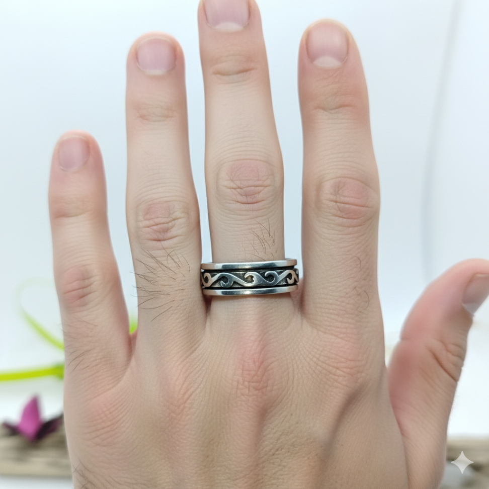 Aliança giratória prata Bali - #2