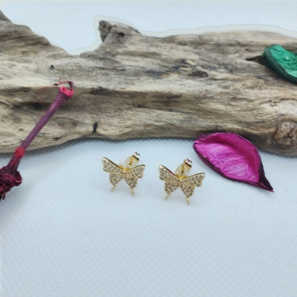 Brincos Borboletas cravejadas zircônia - #3