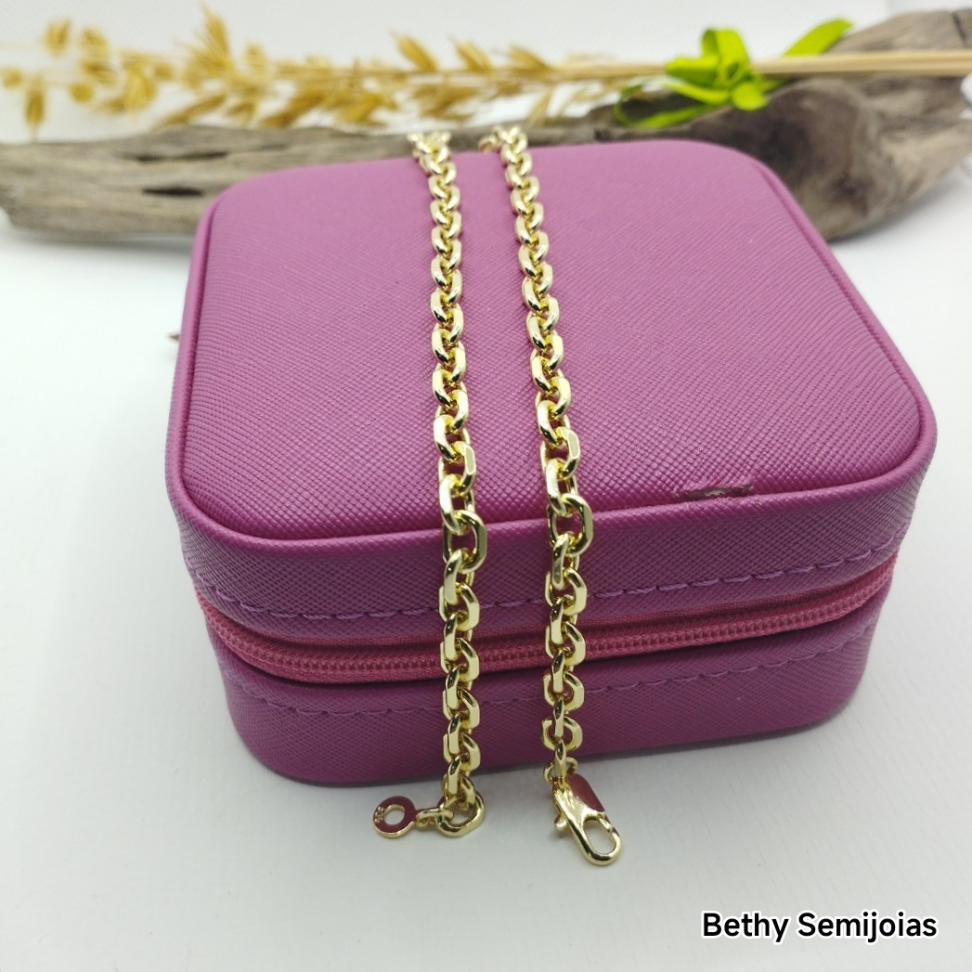 Colar elos folheado 60 cm - #3