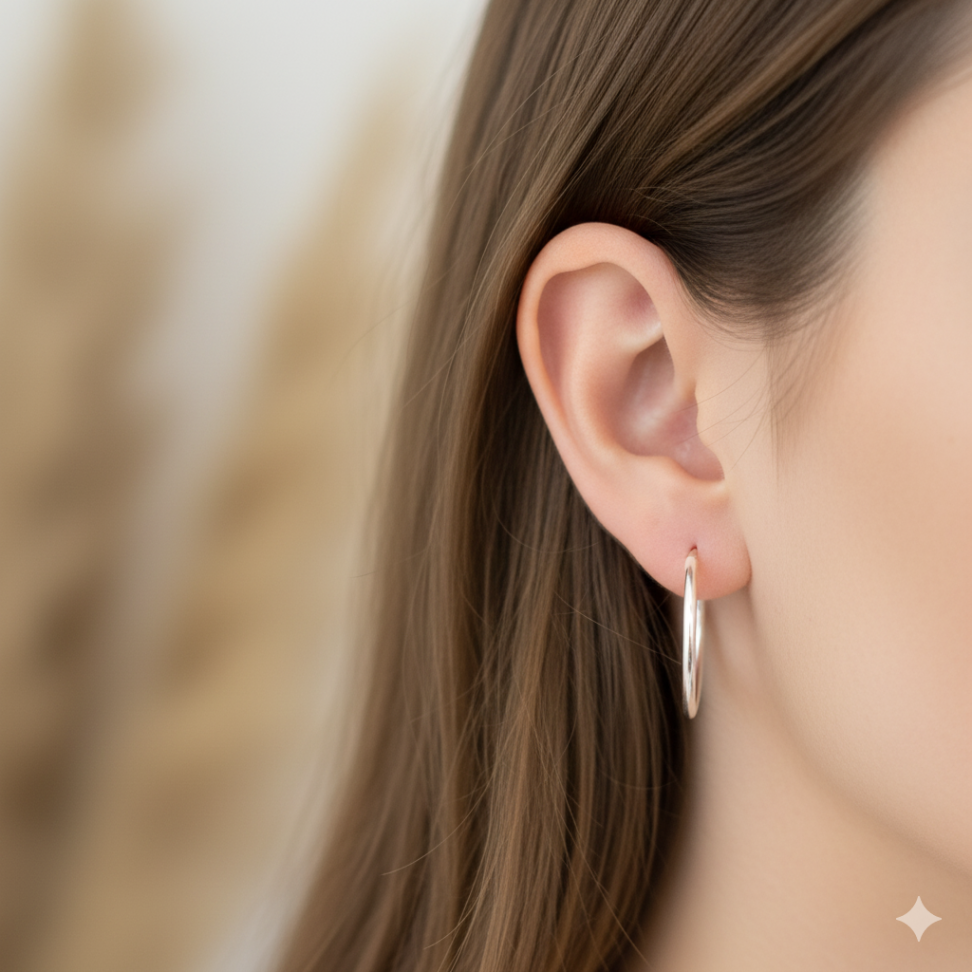 Argola lisa prata 925 3,5cmx3mm - #2