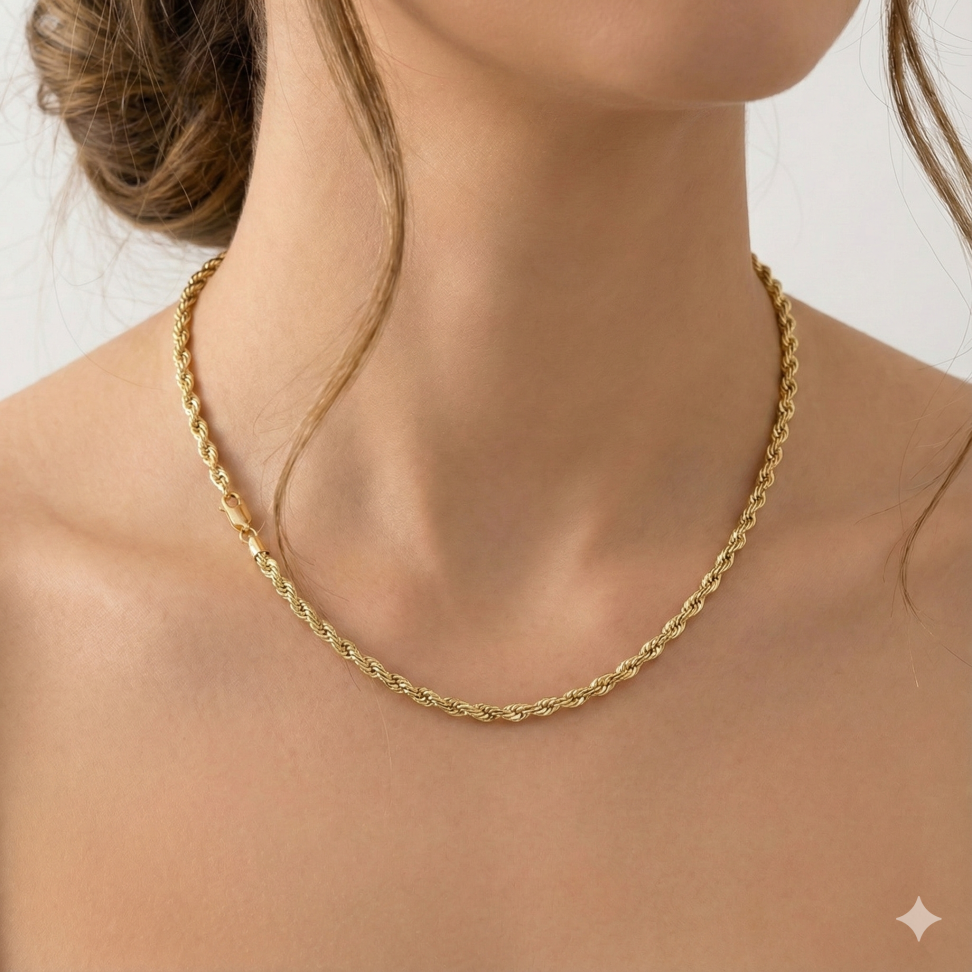 Cordão baiano 3mm 60 cm folheado - #1