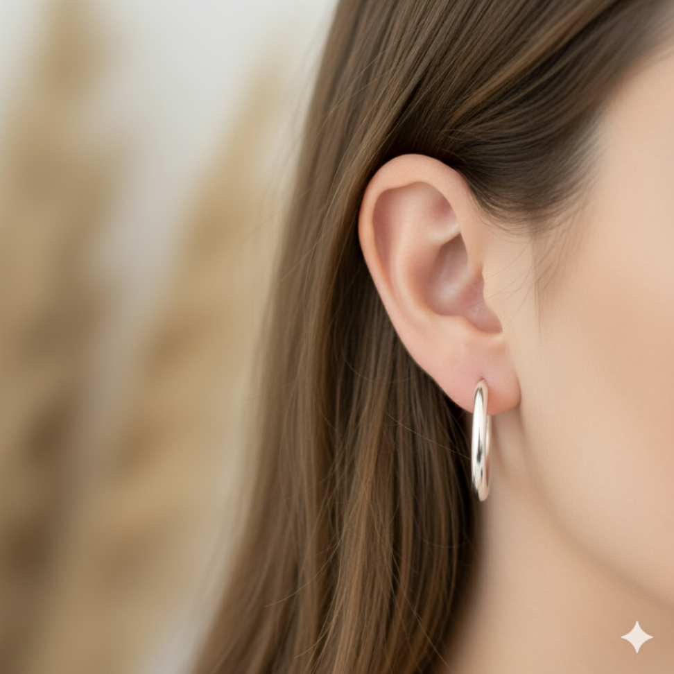 Argola lisa prata 925 4cmx4mm - #2