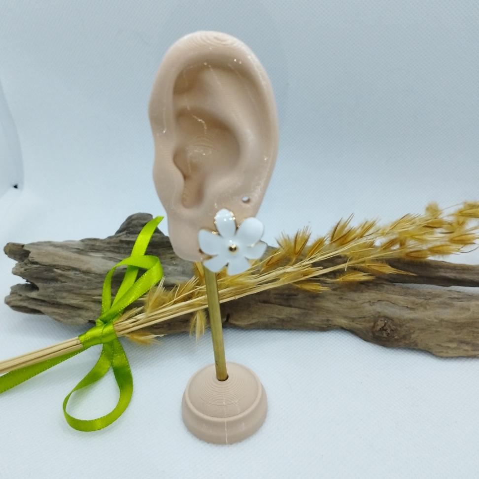 Brincos Flor e Estilo esmaltado branco - #4