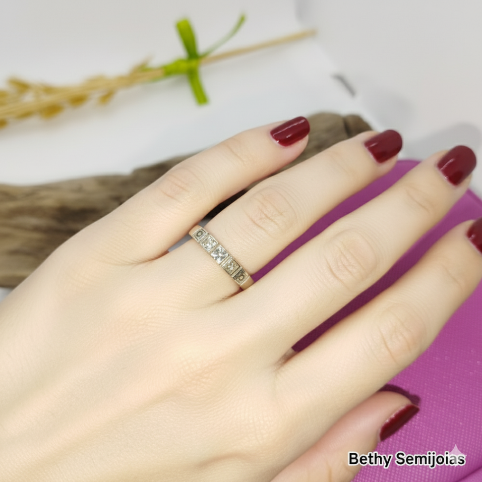 Anel prata detalhes lua estrela coração - #2