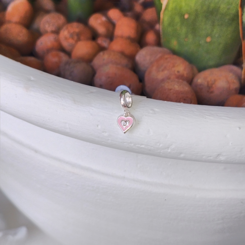 Berloque coração rosa - #2