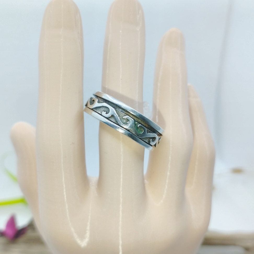 Aliança giratória prata Bali - #3