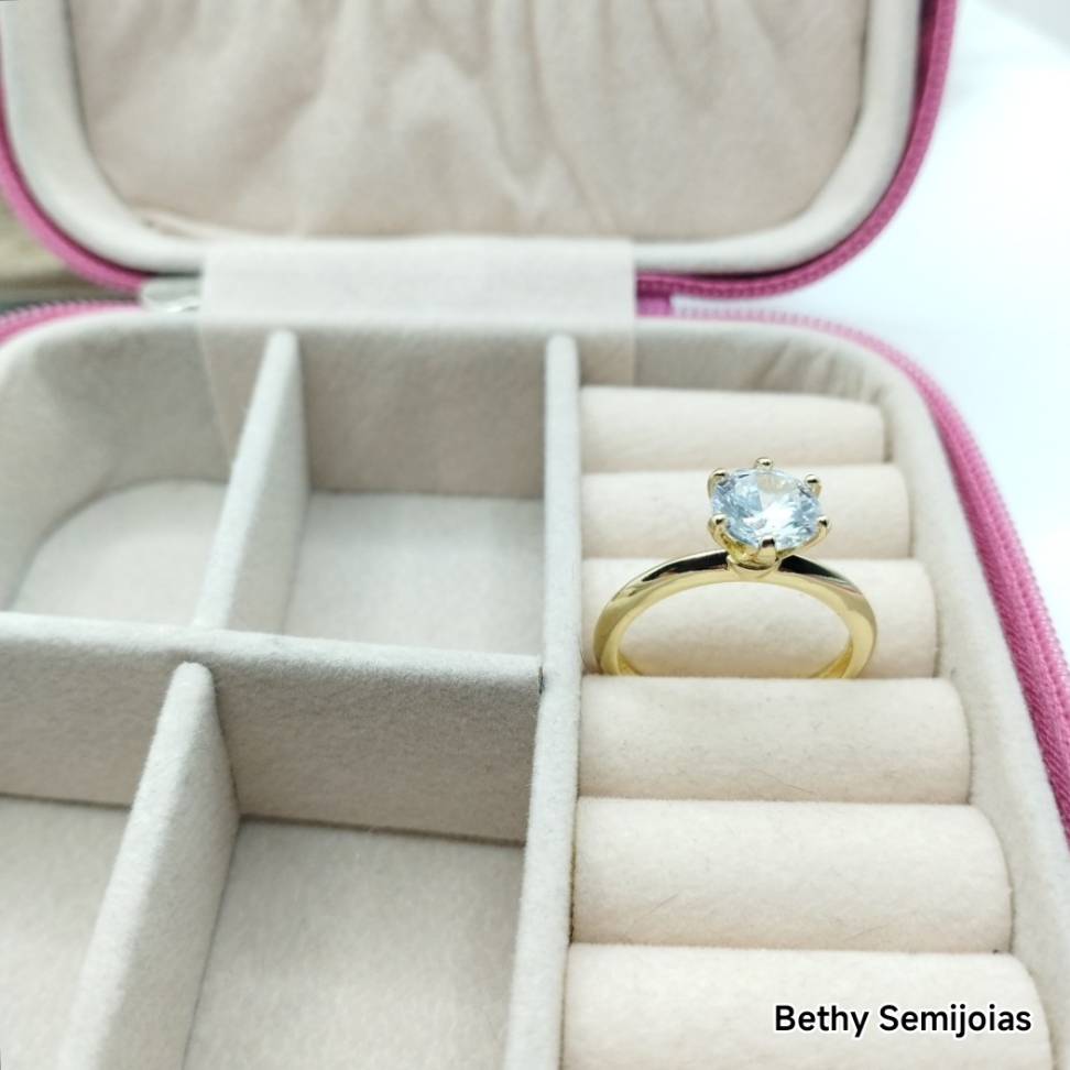 Anel solitário tradicional pedra 0,8mm - #3