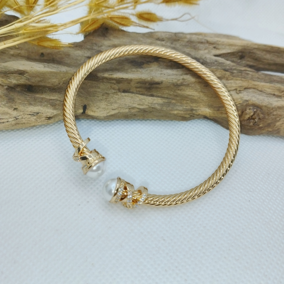 Bracelete aro duas pérolas - #4