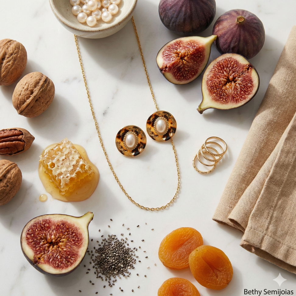 Brincos orgânico pérola Shell folheado - #3