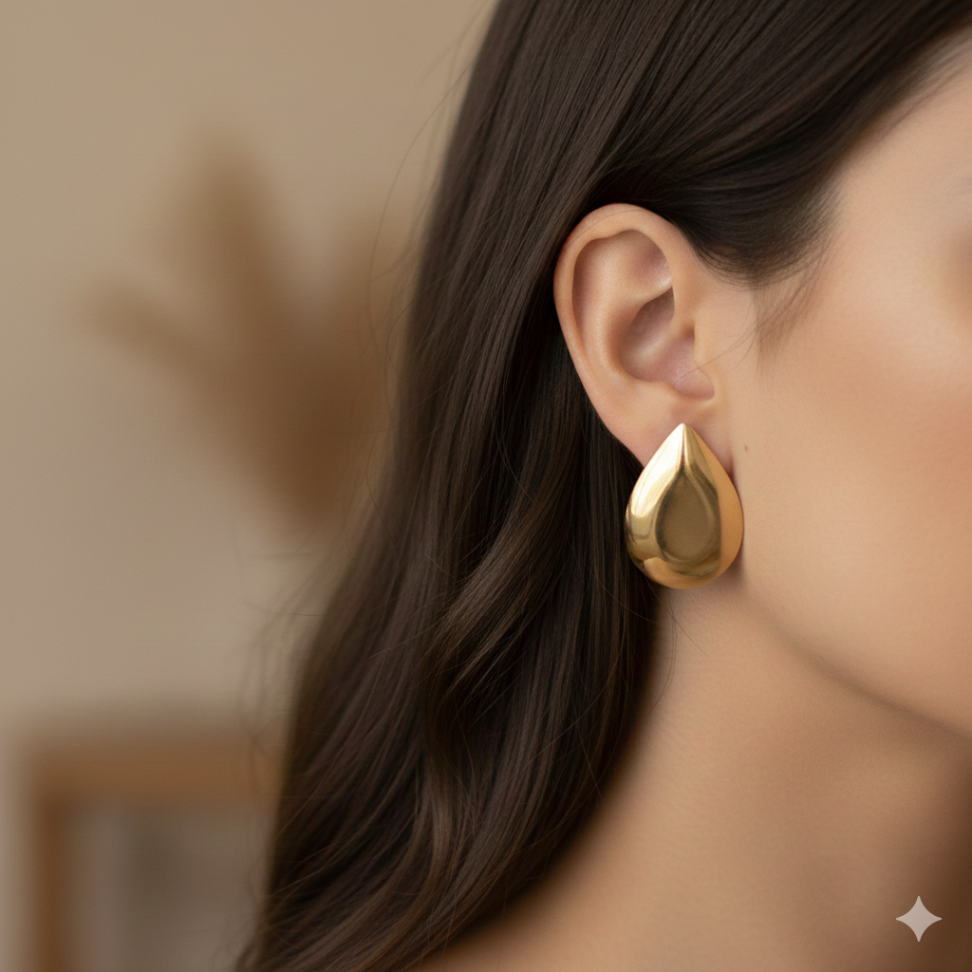 Brinco gota achatada - #2