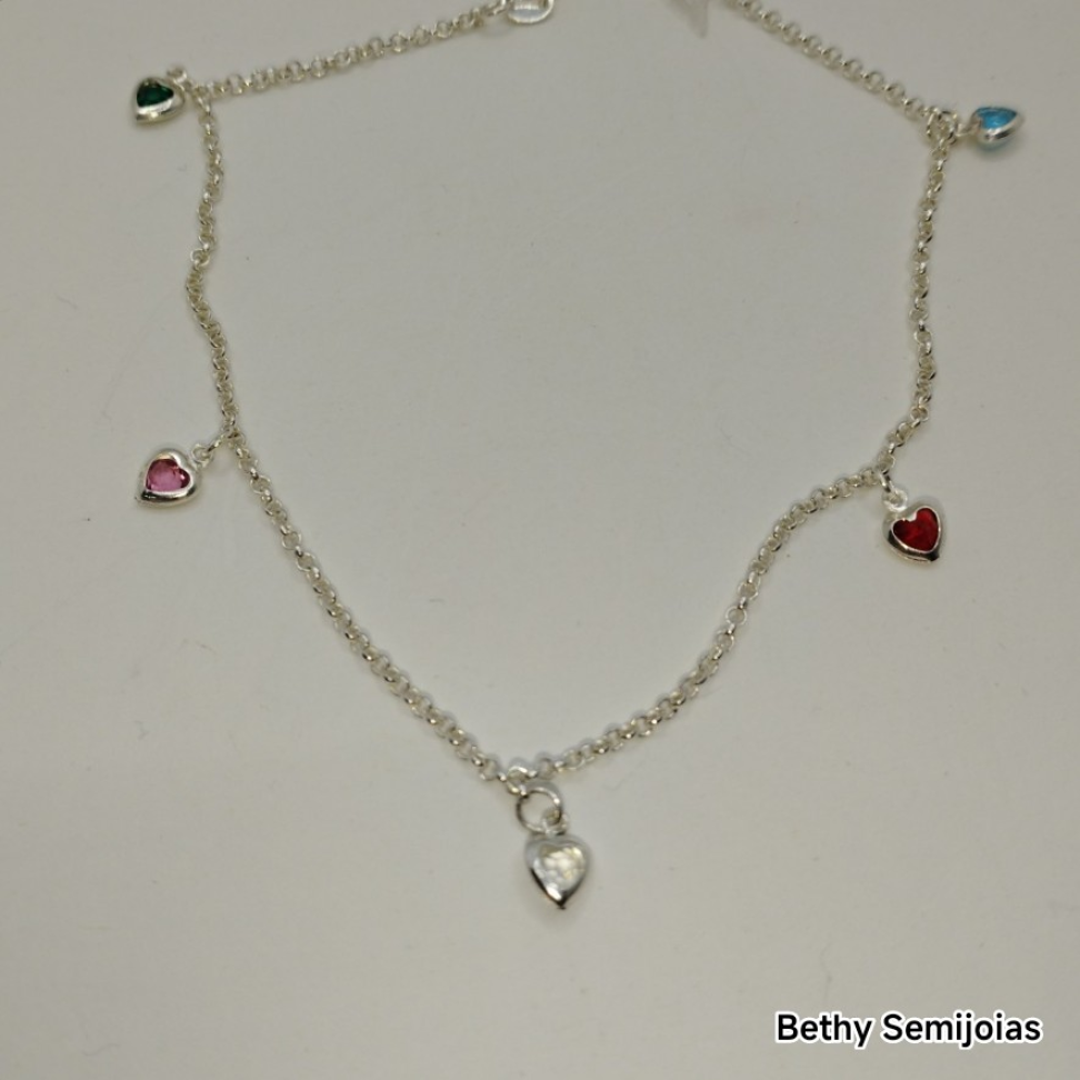 Tornozeleira com coração colorido - #3