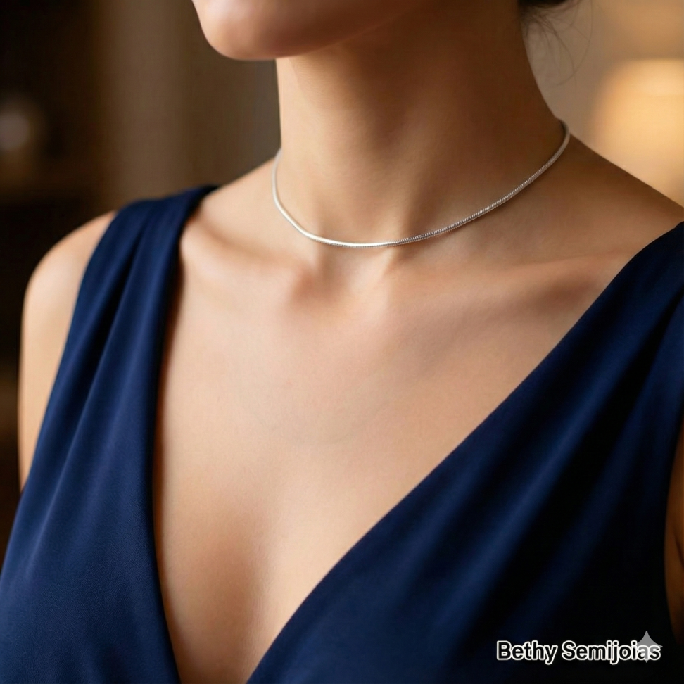 Corrente espelhada 45 cm prata - #2