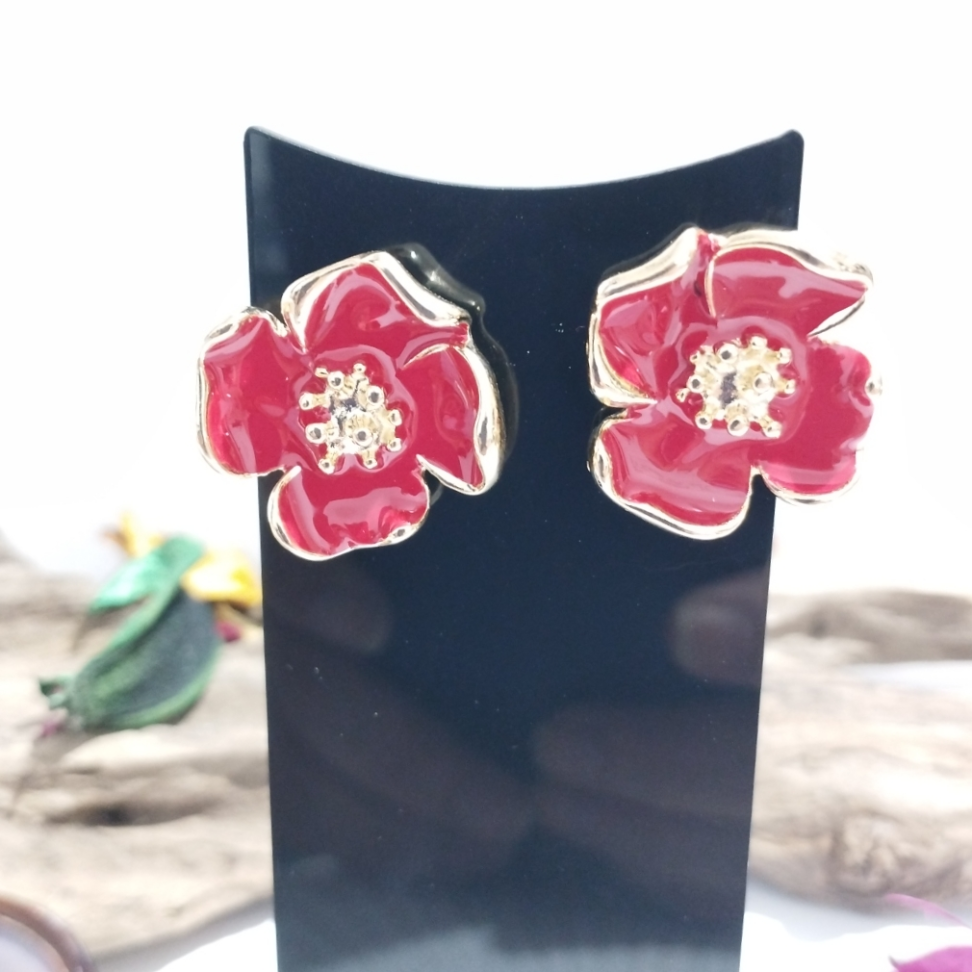 Brinco esmaltado vermelho - #2