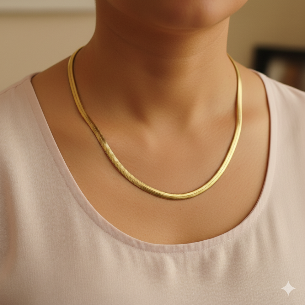 Colar malha lacraia 56 cm por 5 mm - #2