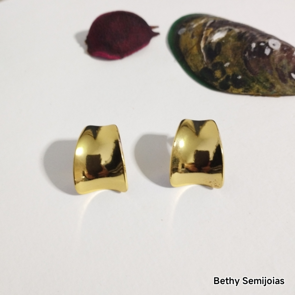 Brinco argola glamour folheado - #3