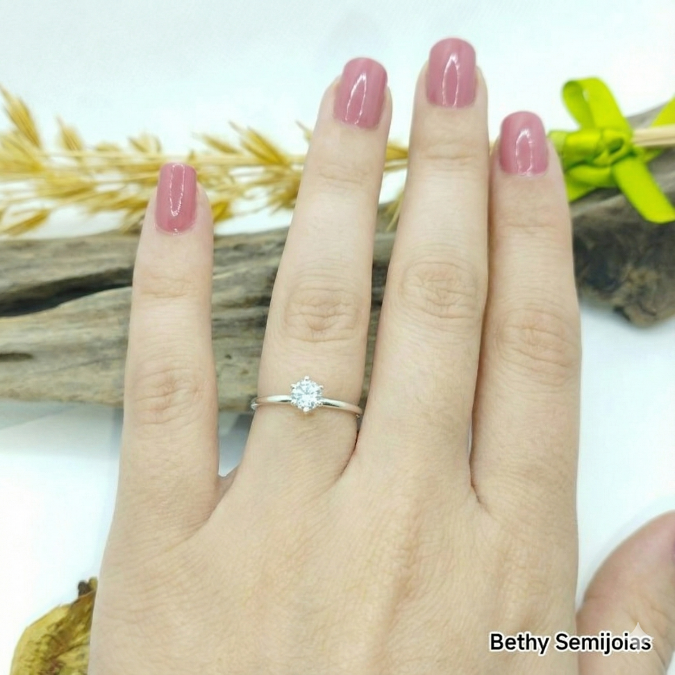 Anel solitário prata 925 - #1