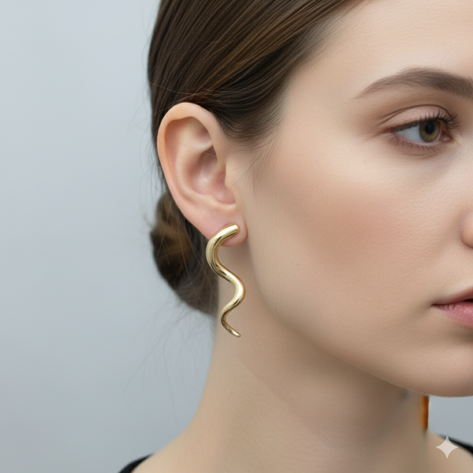 Brincos movimento cobra liso - #2