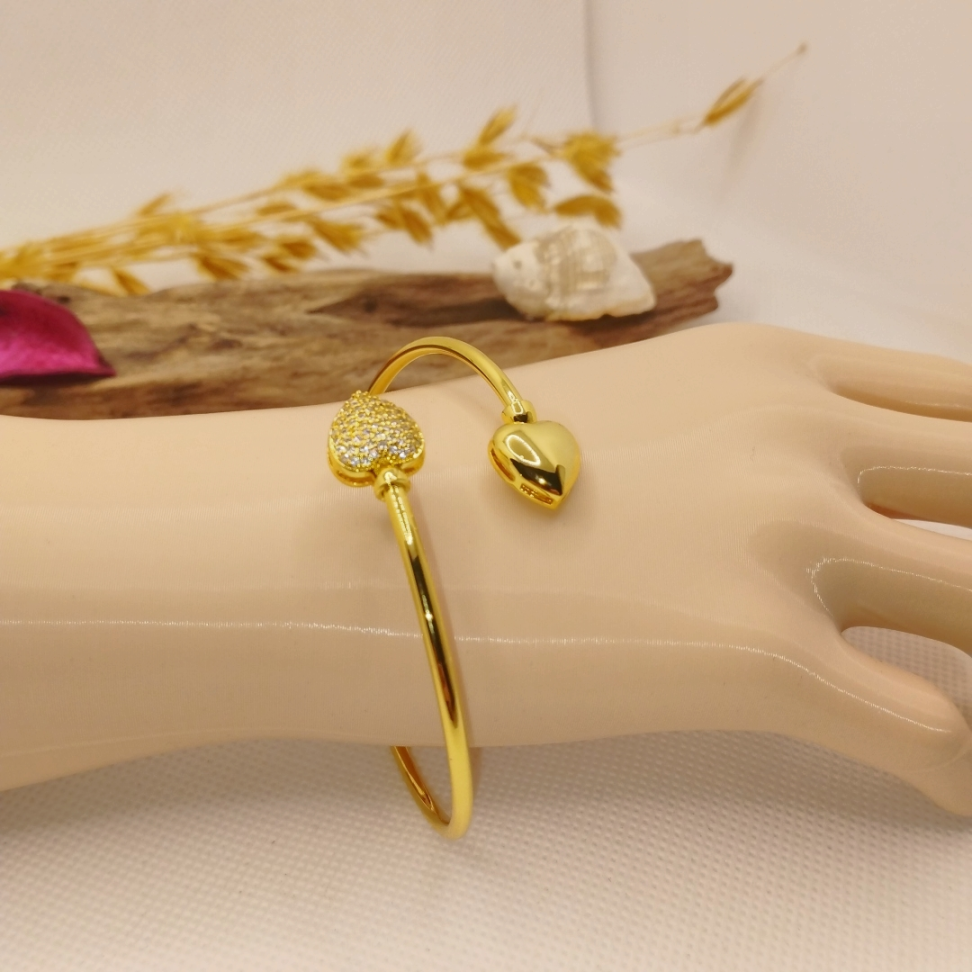 Bracelete duo coração cravejado - #3