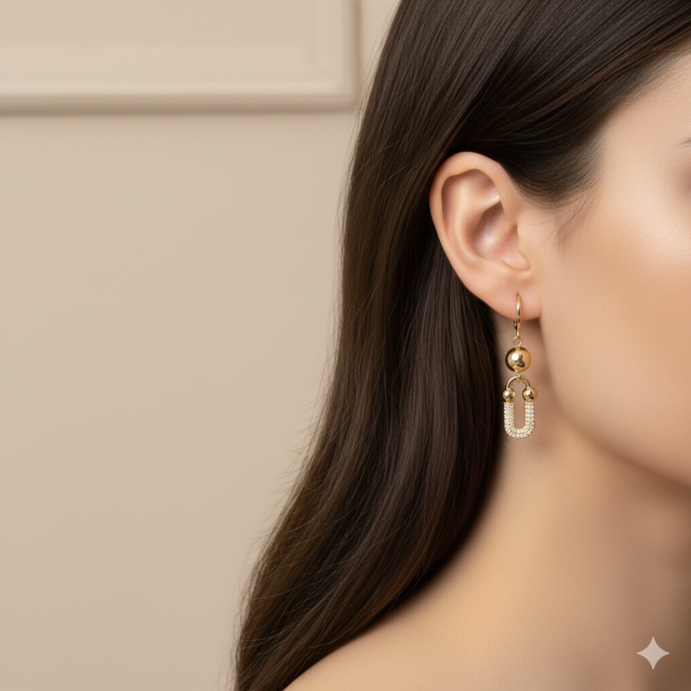 Brincos elos cravejados Brilho e Leveza Inspiracao - #4