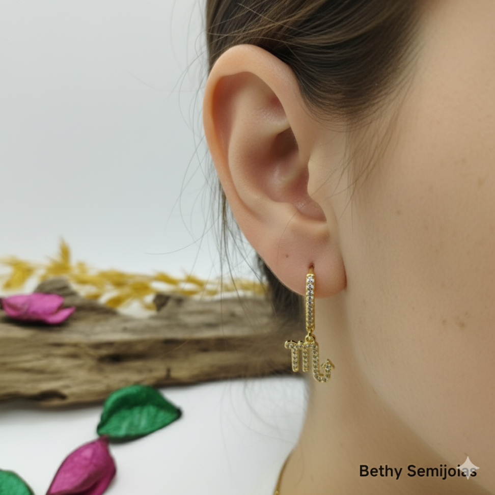 Argola cravejada signo escorpião - #2