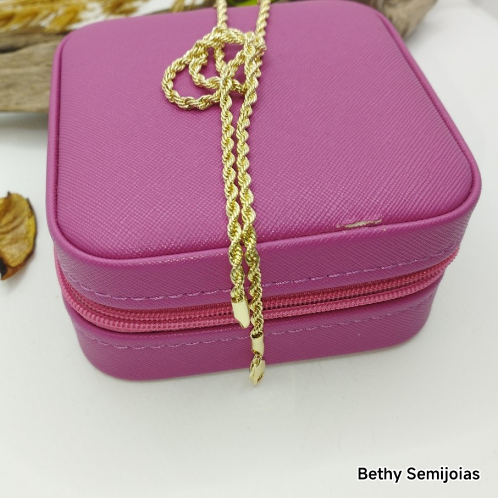 Cordão baiano 3mm 60 cm folheado - #1