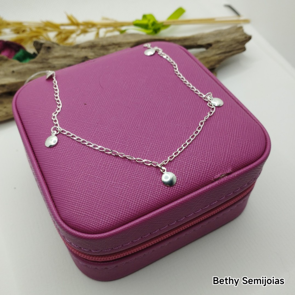 Tornozeleira corrente e plaquinhas prata 925 - #3