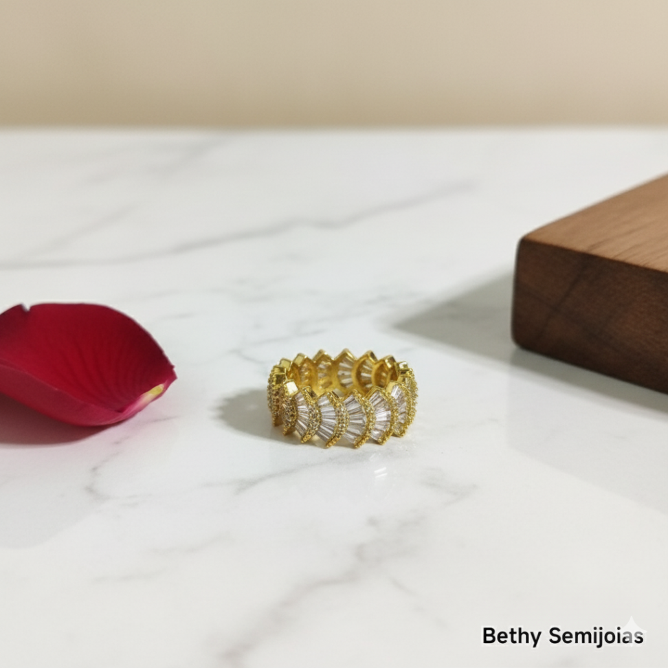 Anel de zircônias em vitrilho - #3