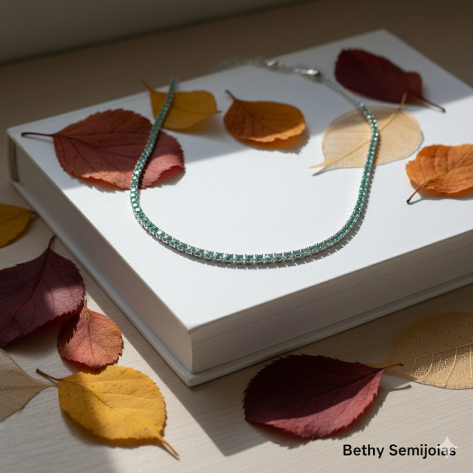 Chocker Riviera em pedras verde água - #2