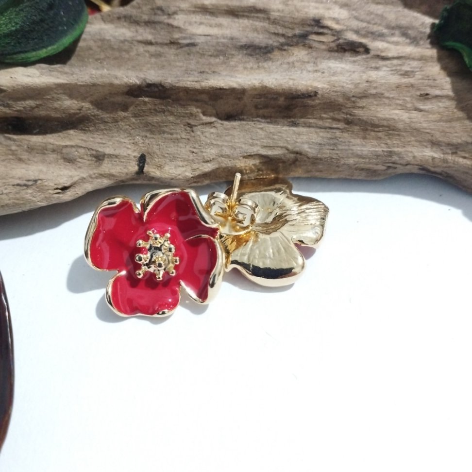 Brinco esmaltado vermelho - #3