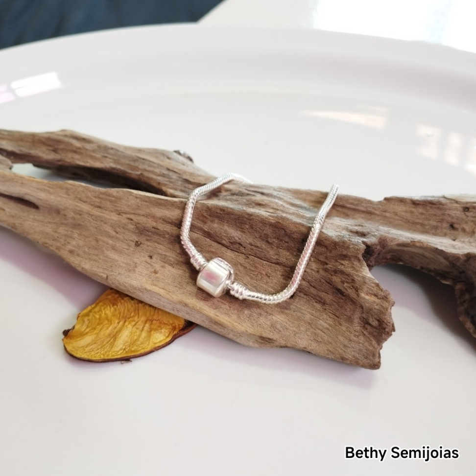 Pulseira berloque entremeio liso prata 925 - #1