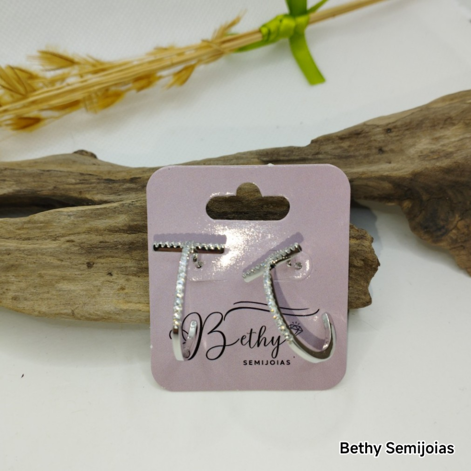 Argola em Cruz cravejada em rodio - #3