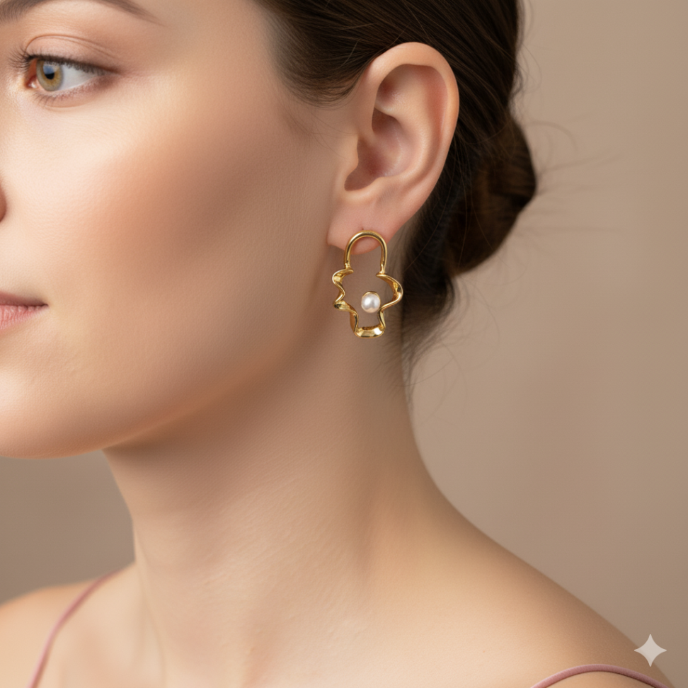 Brinco orgânico com pérola Shell - #2