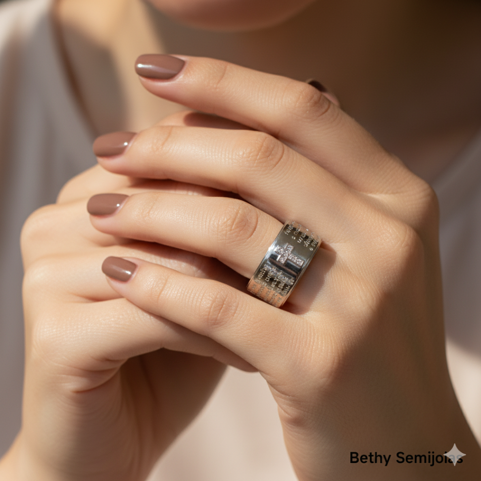 Anel pai nosso em Ródio - #2