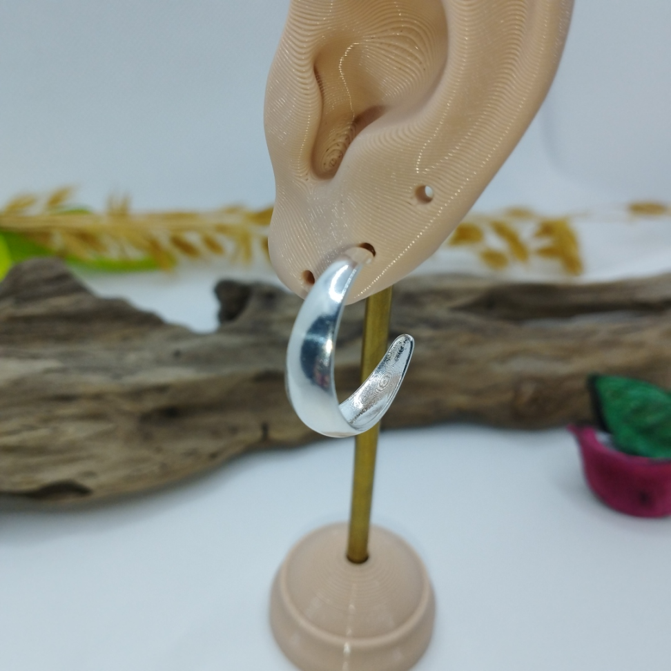 Argola Lisa abaulada 3 cm X 7mm - #3