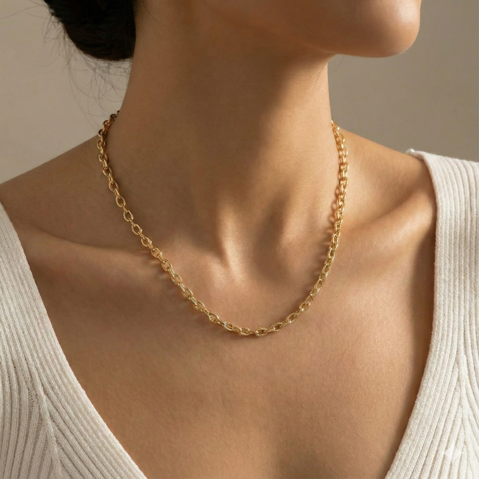 Colar elos folheado 60 cm - #2