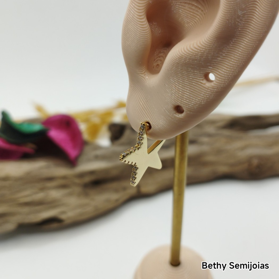 Brinco estrela cravejado na frente - #2