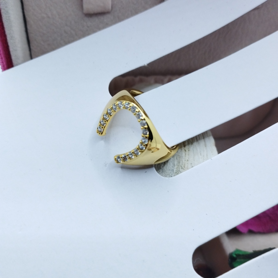 Anel de ferradura cravejada zircônia - #2