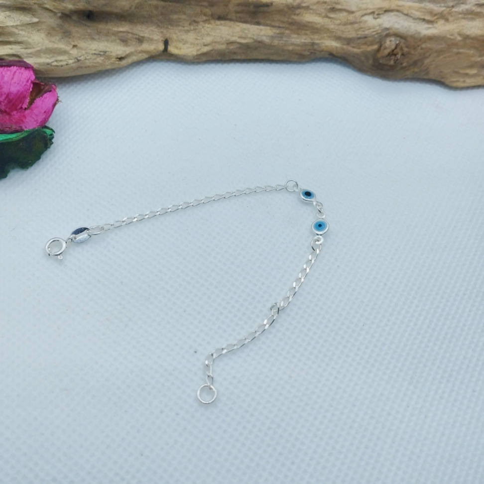 Pulseira de prata infantil olho grego - #2