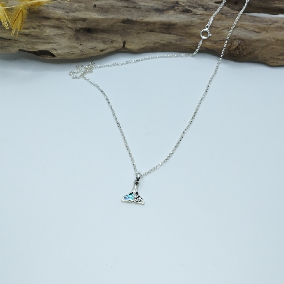 Colar com pingente de sereia com abalone - #3