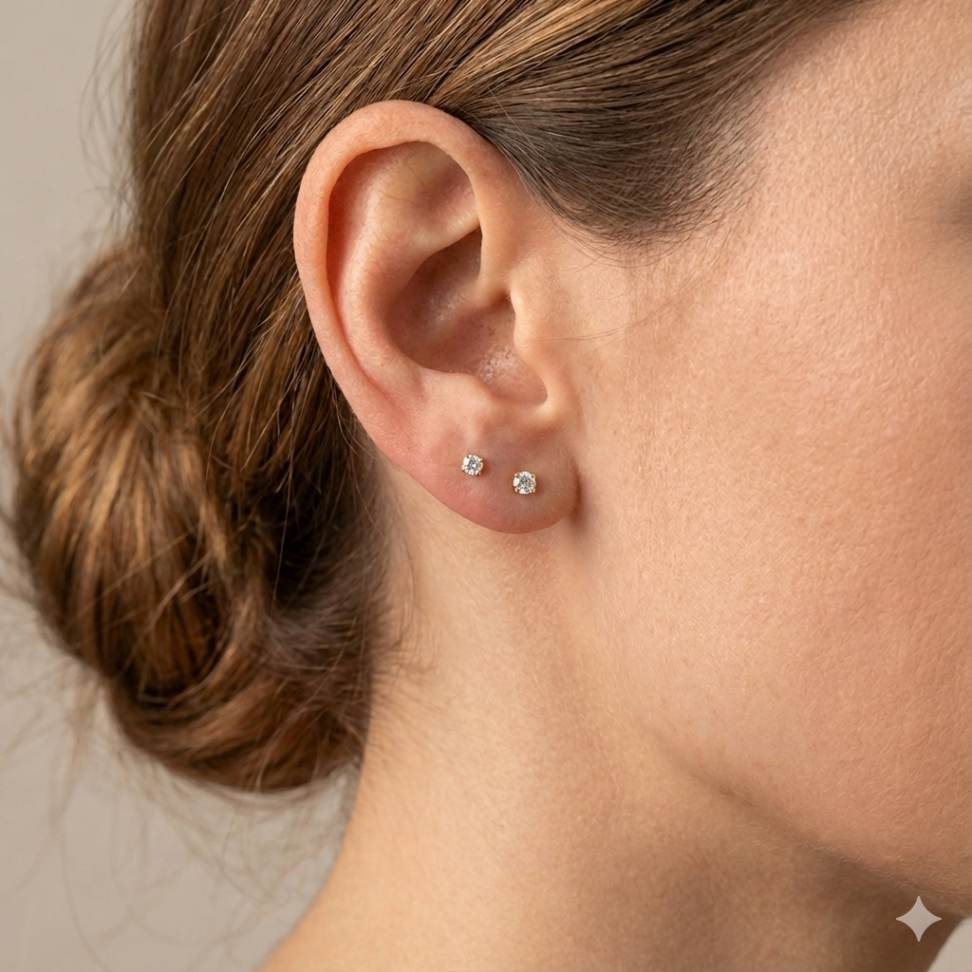 Brinco segundo furo zircônia 3mm - #2