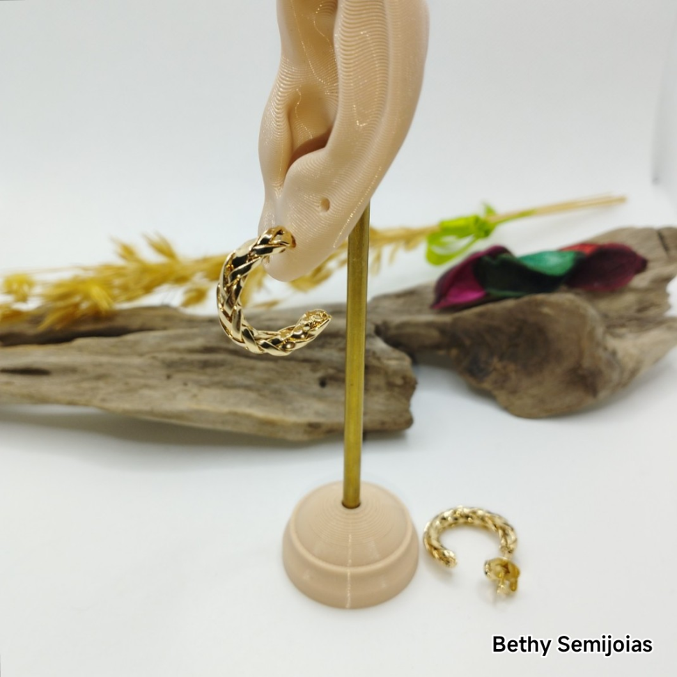 Argola trançada 2 cm - #3