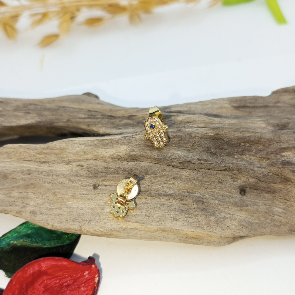 Brinco mão de Hamsa cravejada - #2