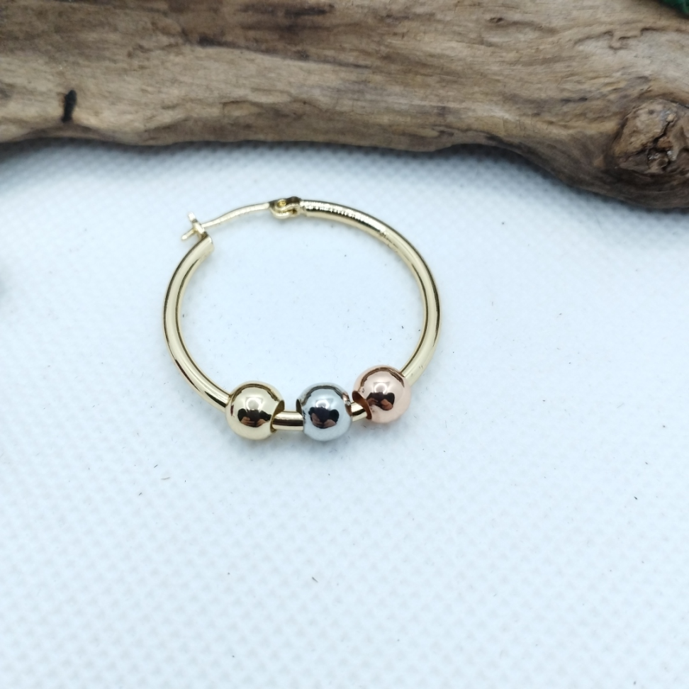 Argola Lisa com esferas em mix de cores - #4