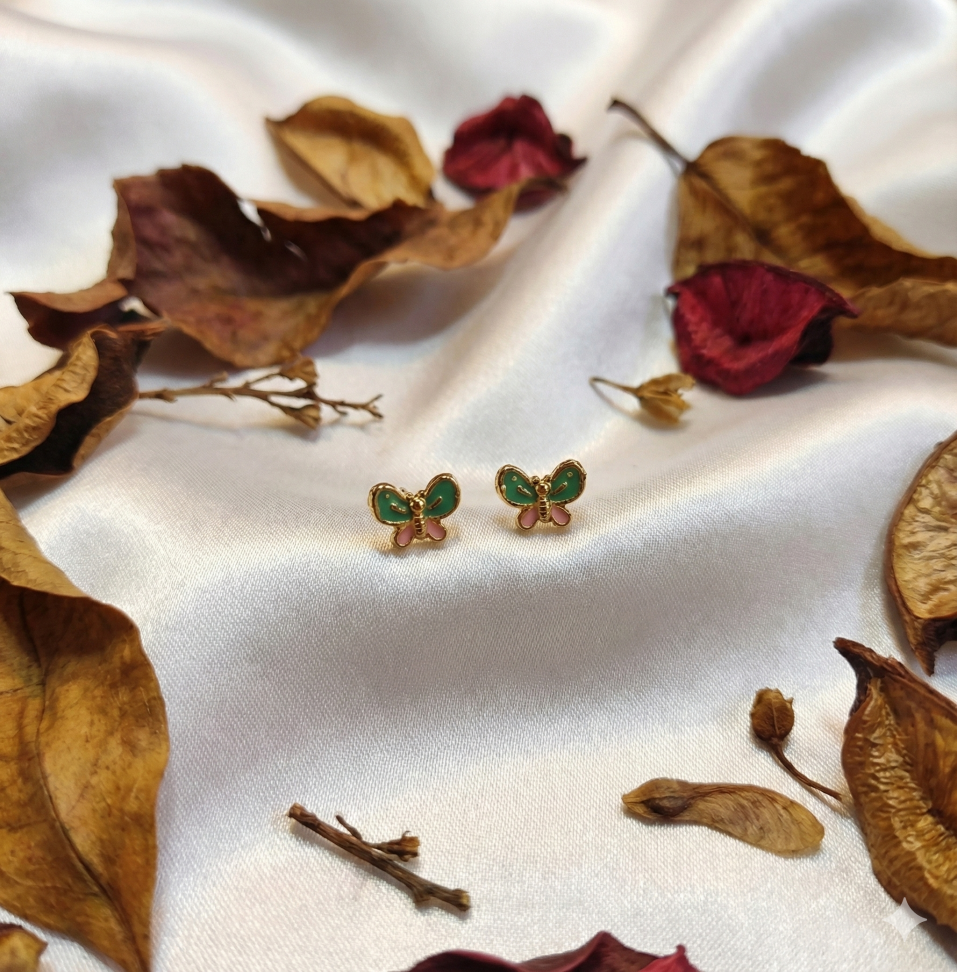 Brinco infantil borboleta colorida - #1