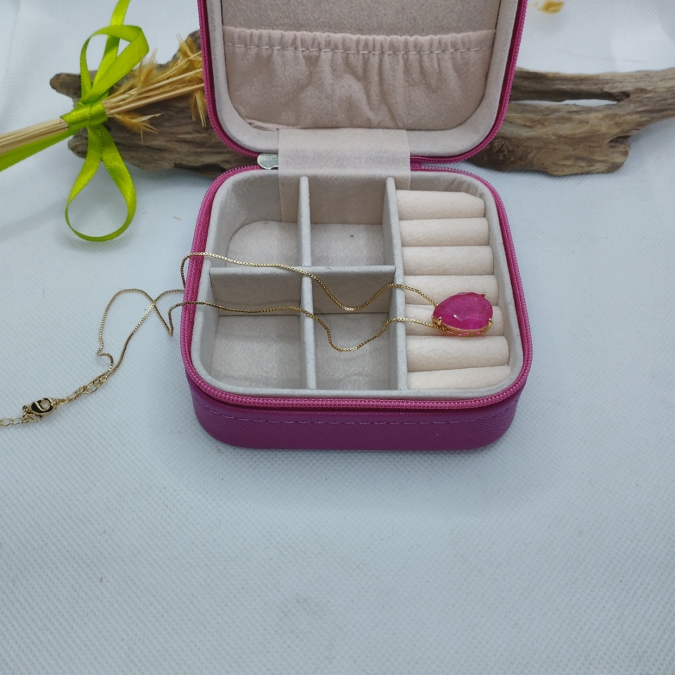 Colar gota pedra fusion fuccia - #3