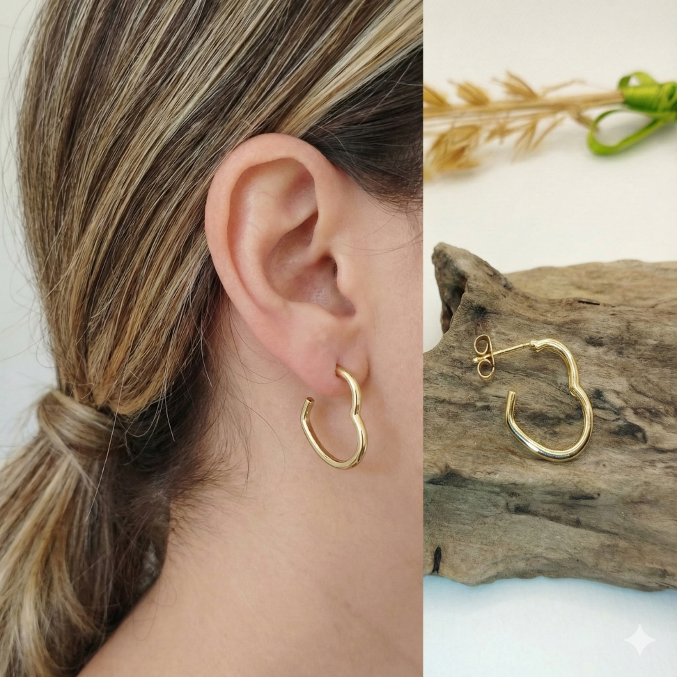 Argola coração 1,6 cm - #2