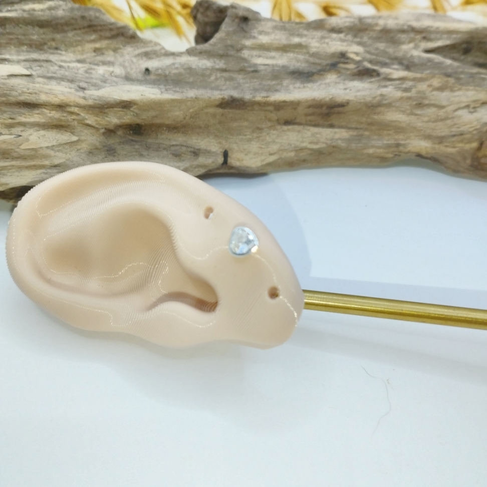 Brinco 2° furo coração zircônia - #2